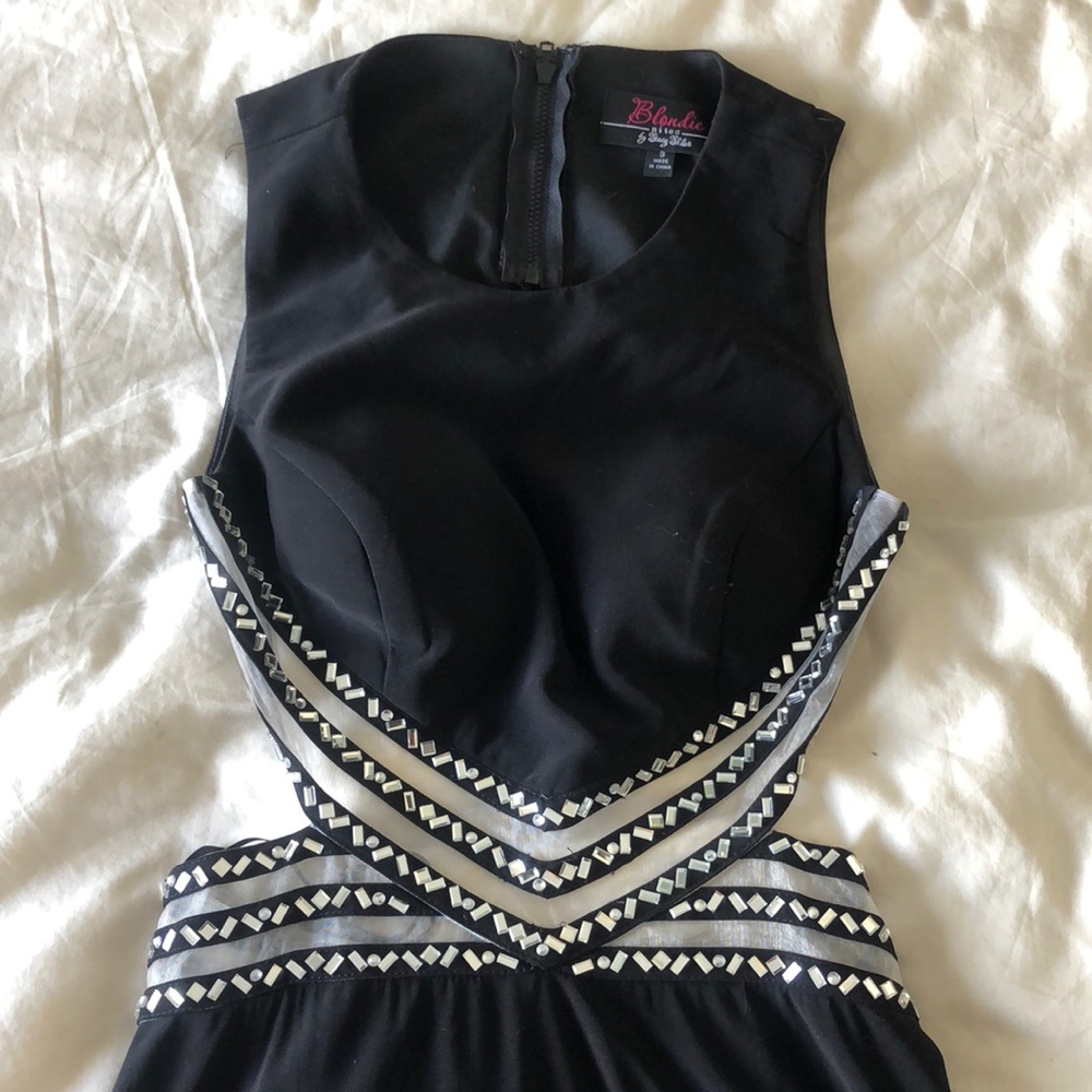 Black formal cut out embellished dress SIZE 3